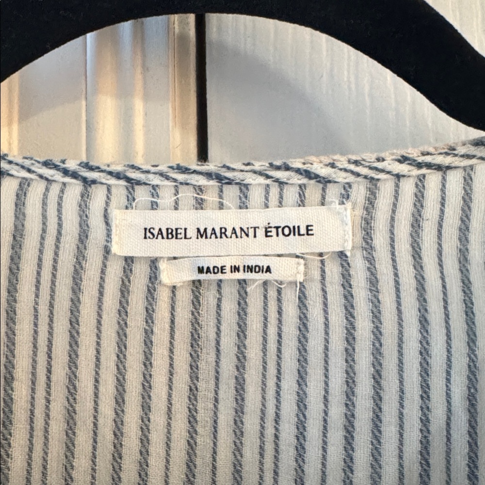 ISABEL MARANT Etoile Striped Joy Top Embroidered Blouse - Picture 12 of 12